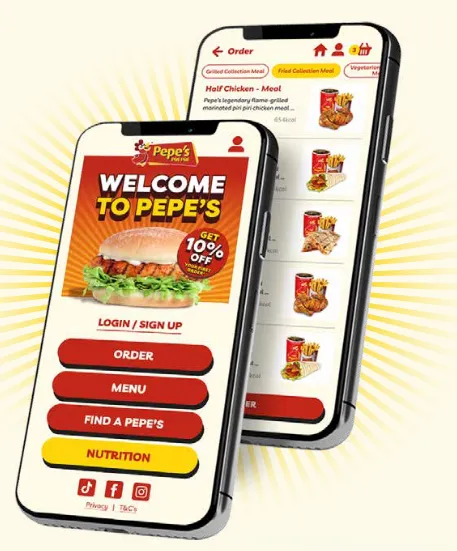 View of the Pepe's App